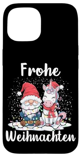 Hülle für iPhone 15 Frohe Weihnachten Zwerg Heilig Abend Einhorn Lichterketten von Frohe Weihnachten Schöne Bescherung Heilig Abend