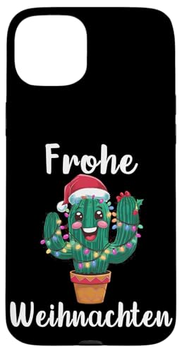 Hülle für iPhone 15 Plus Frohe Weihnachten Kaktus Heilig Abend Weihnachtsmütze von Frohe Weihnachten Schöne Bescherung Heilig Abend