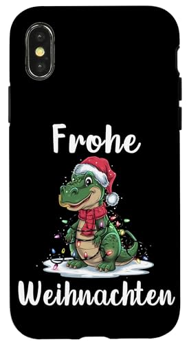 Hülle für iPhone X/XS Frohe Weihnachten Dinosaurier Weihnachtszeit T-Rex von Frohe Weihnachten Schöne Bescherung Heilig Abend