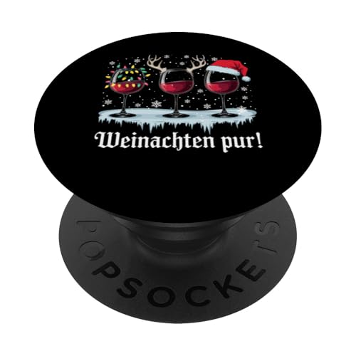 Frohe Weihnachten Rentier Lichterkette Santa Claus Lustig PopSockets Klebender PopGrip von Frohe Weihnachten Shirt Männer Herren Fun Spruch