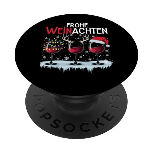 Frohe Weihnachten Rentier Lichterkette Santa Claus Lustig PopSockets Klebender PopGrip von Frohe Weihnachten Shirt Männer Herren Fun Spruch