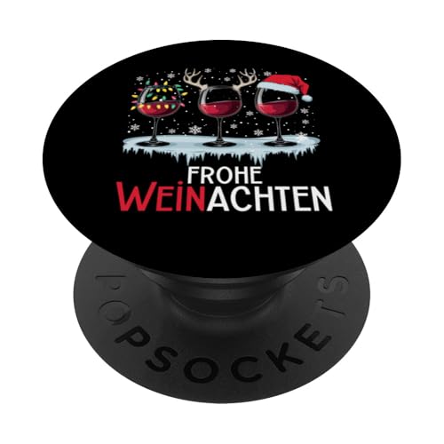 Frohe Weihnachten Rentier Lichterkette Santa Claus Lustig PopSockets Klebender PopGrip von Frohe Weihnachten Shirt Männer Herren Fun Spruch