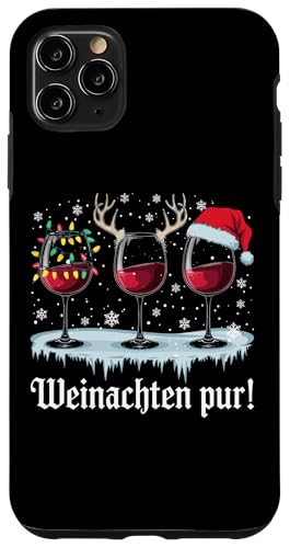 Hülle für iPhone 11 Pro Max Frohe Weihnachten Rentier Lichterkette Santa Claus Lustig von Frohe Weihnachten Shirt Männer Herren Fun Spruch