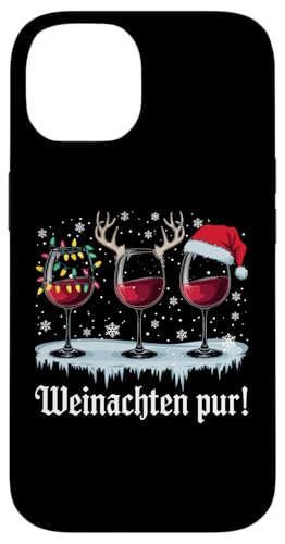 Hülle für iPhone 14 Frohe Weihnachten Rentier Lichterkette Santa Claus Lustig von Frohe Weihnachten Shirt Männer Herren Fun Spruch