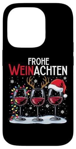 Hülle für iPhone 14 Pro Frohe Weihnachten Rentier Lichterkette Santa Claus Lustig von Frohe Weihnachten Shirt Männer Herren Fun Spruch