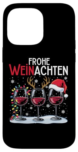 Hülle für iPhone 14 Pro Max Frohe Weihnachten Rentier Lichterkette Santa Claus Lustig von Frohe Weihnachten Shirt Männer Herren Fun Spruch