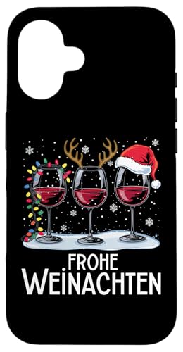 Hülle für iPhone 16 Frohe Weihnachten Rentier Lichterkette Santa Claus Lustig von Frohe Weihnachten Shirt Männer Herren Fun Spruch