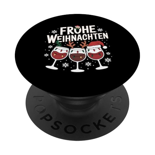 Frohe Weihnachten Rentier Lichterkette Santa Claus Lustig PopSockets Klebender PopGrip von Frohe Weihnachten Tee Männer Herren Fun Spruch