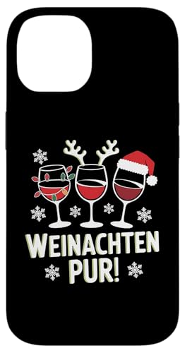 Hülle für iPhone 14 Frohe Weihnachten Rentier Lichterkette Santa Claus Lustig von Frohe Weihnachten Tee Männer Herren Fun Spruch