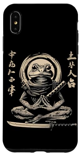 Hülle für iPhone XS Max Samurai Frosch Japanisch Kanji Samurai Frosch von Frosch Samurai Geschenke Katana Schwertkunst