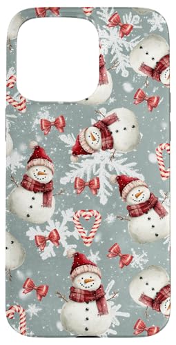 Hülle für iPhone 15 Pro Max Winterwunderland-Schneemänner und Zuckerstangen auf von Frostige Weihnachtsfest-Designs