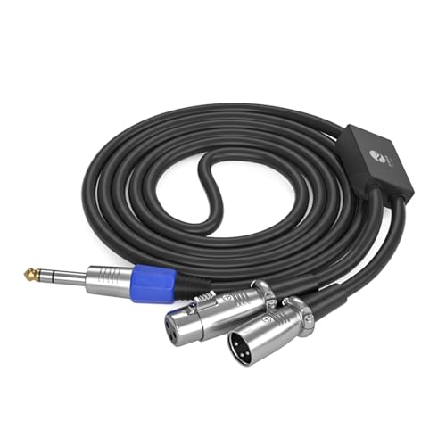 Frotox 6 35 Mm 1/4 Zoll Männlicher Y Splitter Kabel 6 5 Mm Auf Doppelte 3-polige Männliche Und Weibliche Steckverbinder Für Mischer Und Verstärker von Frotox