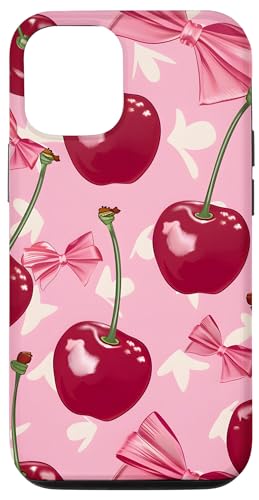 Hülle für iPhone 13 Pro Cherry & Coquette, rosa Schleife, ästhetisch, Mädchen von Fruit Grahpics & Fruit Theme Gifts