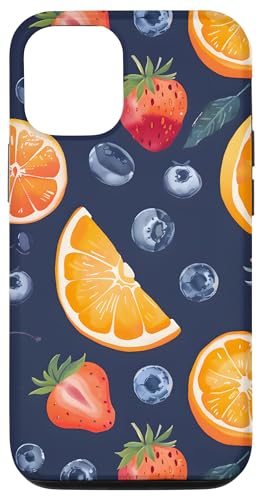 Hülle für iPhone 14 Pro Fruchtmuster | Zitrusfrüchte & Beeren, Sommer & Orange von Fruit Grahpics & Fruit Theme Gifts