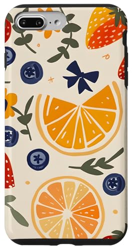 Hülle für iPhone 7 Plus/8 Plus Fruchtmuster | Zitrusfrüchte & Beeren, Orange & Sommer von Fruit Grahpics & Fruit Theme Gifts