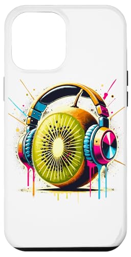 Hülle für iPhone 12 Pro Max Farbenfrohe Splash Art Kopfhörern Kiwifrucht Kiwifrüchte von Fruits Fruit Lover Gifts