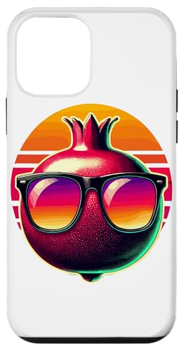 Hülle für iPhone 12 mini Retro Sunset Sonnenbrille Granatapfel Granatäpfel von Fruits Fruit Lover Gifts