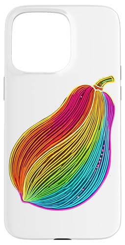 Hülle für iPhone 15 Pro Max Farbenfrohe Line Art Papaya Papayas von Fruits Fruit Lover Gifts