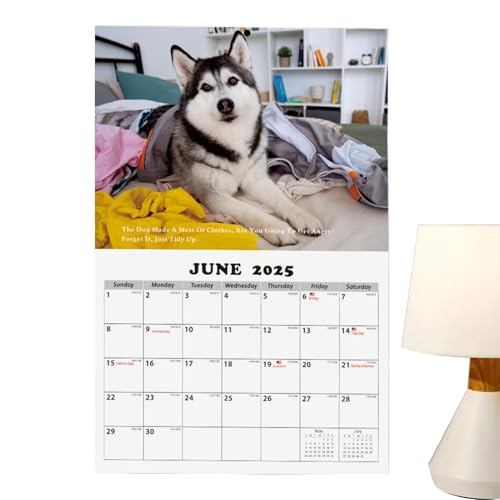 "2025 Wall Calendar - Interesting Husky Theme Wall Planner with Bright Colors, Yearly Calendar for Family, Friends, and Kids" von Fruusv