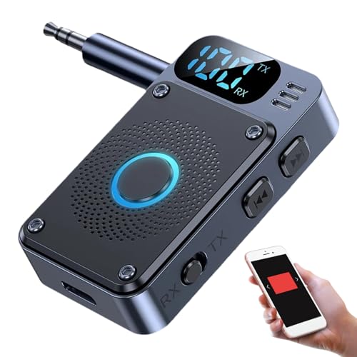 Wireless Transmitter, Car Transmitters, Digital Display Audio Converter, 3.5mm Receiver Headphones Smartphones Tablets Computers, Ideal for Teens, Travel, 5.7x3.4x1.4cm Wireless Transmitter, Car Transmitters, Digital Display Audio Converter, 3.5mm Receiver Headphones Smartphones Tablets Computers, Ideal for Teens, Travel, 5.7x3.4x1.4cm von Fruusv