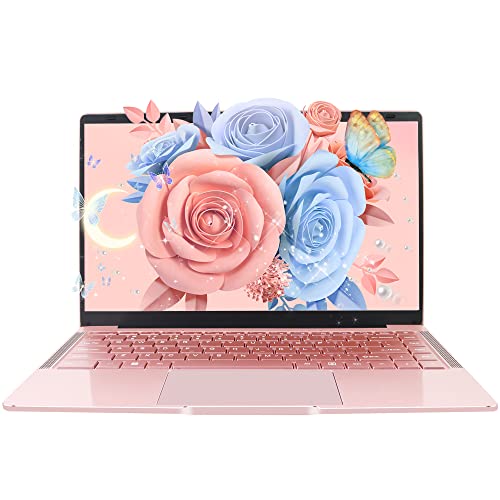 Fsjun 14 Zoll Roségold Laptop, FHD Display Ultra-Thin Portable Notebook, Celeron J4125(bis zu 2.7GHz), DDR4 8G RAM 256GB SSD, Win11/Office 2019, Webcam,USB3.0 * 2,Mini-HDMI, Computer für Anfänger von Fsjun