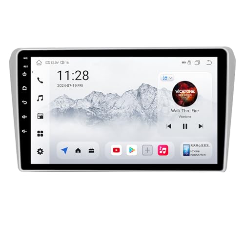 2 DIN 9 Zoll Android 14 Touchscreen Autoradio für Toyota Avensis 2002–2008 mit Rückfahrkamera, kabelloses CarPlay & Android Auto Lenkradsteuerung, GPS-Navigation, Bluetooth, FM (Silber, H200 (2+32G)) von Ftradios