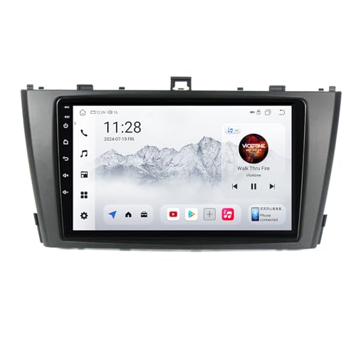 2 DIN 9 Zoll Android 14 Touchscreen Autoradio für Toyota Avensis 2008–2015 mit Rückfahrkamera, kabelloses CarPlay & Android Auto Lenkradsteuerung, GPS-Navigation, Bluetooth, FM (Schwarz, H500 (4+64G)) von Ftradios