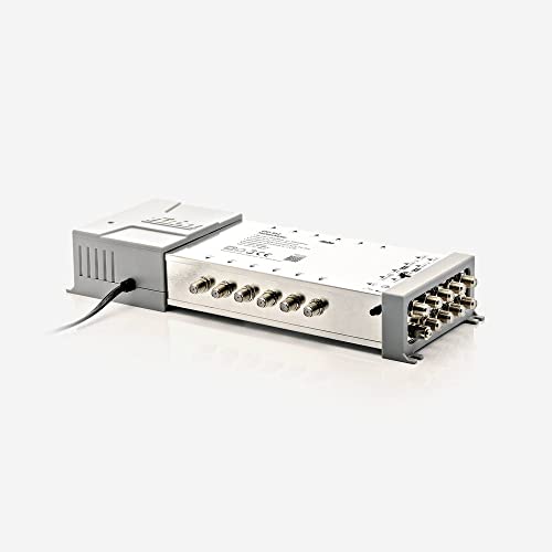 Fuba FMT 912 Multischalter 9/12 - SAT Multischalter 12 Teilnehmer/Receiver/TV für 2 Satelliten mit Energiesparnetzteil - Multiswitch Quattro- und Quad-LNB tauglich (digital, HDTV, UHD 4K/8K tauglich) von Fuba