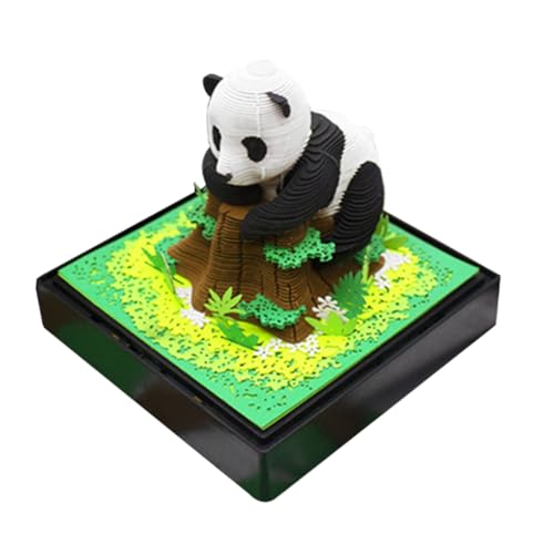 Fubdnefvo 3D-Panda-Kalender 2024, Papierschnitzkunst mit Licht, Zeitmesser-Kalender 2024 für DIY-Geschenke, Tischdekoration von Fubdnefvo