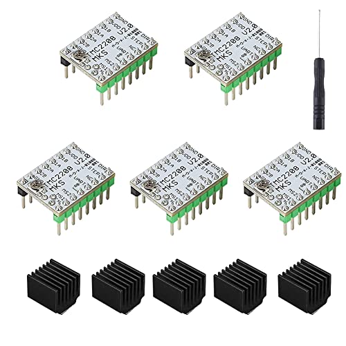 Fubdnefvo MKS TMC2208 V2.0 Schrittmotortreiber Weißer Motortreiber Pcb-Motortreiber Ultraleise/Geringe Hitze für MKS SGen L V1.0/Gen L V2.0 Controller Board (5 Stück) von Fubdnefvo