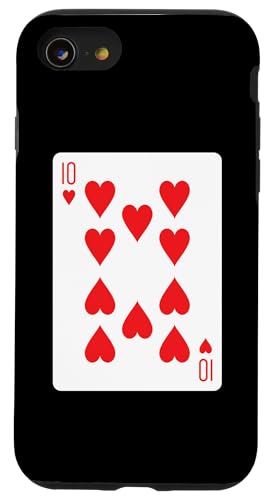 Hülle für iPhone SE (2020) / 7 / 8 Ten of Hearts Spielkarte von Full Deck of Playing Cards for dark colors