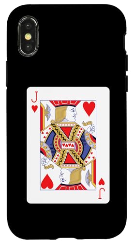 Hülle für iPhone X/XS Jack of Hearts Spielkarte von Full Deck of Playing Cards for dark colors