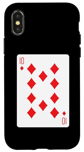 Hülle für iPhone X/XS Ten of Diamons Spielkarte von Full Deck of Playing Cards for dark colors