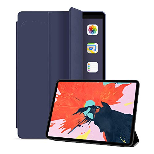 Fullgaden iPad Hülle – Ultra Slim Lightweight Smart Shell Stand Cover mit durchscheinender mattierter Rückseite (Auto Wake/Sleep), mehrere Modelle zur Auswahl, Air 10,5 Zoll, Marineblau von Fullgaden