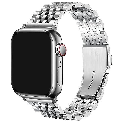 Fullmosa Edelstahlarmband für Apple Watch Armband 42/44/45/49mm, Edelstahl Uhrenarmband Ersatz Armbänder mit Metallschließe, Verstellbar Metall Ersatzband für iWatch/Apple Watch Series 8/7/6/SE/5/4 von Fullmosa