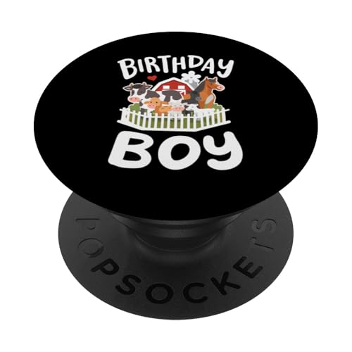 Geburtstag Junge Bauernhof Tiere Geburtstag Passende Kleinkind Jungen Kinder PopSockets Klebender PopGrip von Fun Farmyard Birthday Party Gifts Shop