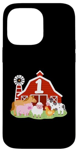 Hülle für iPhone 14 Pro Max 1. Geburtstag Bauernhoftiere Geburtstagsparty 1 Jahr alter Junge Kleinkind von Fun Farmyard Birthday Party Gifts Shop