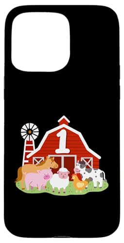 Hülle für iPhone 15 Pro Max 1. Geburtstag Bauernhoftiere Geburtstagsparty 1 Jahr alter Junge Kleinkind von Fun Farmyard Birthday Party Gifts Shop