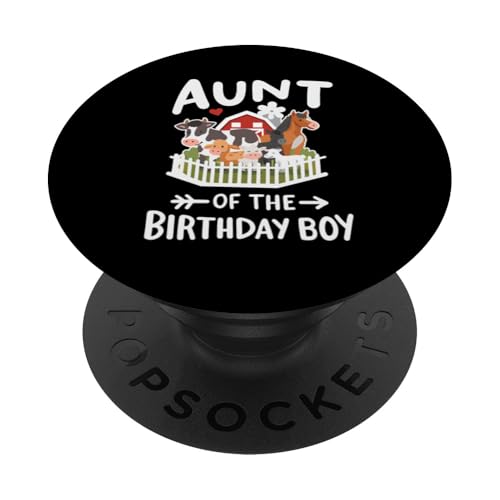 Tante des Geburtstags Junge Bauernhoftiere Geburtstag Familie Matching PopSockets Klebender PopGrip von Fun Farmyard Birthday Party Gifts Shop