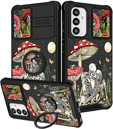 Funermei (2in1 für Samsung Galaxy A54 5G Handyhülle für Cute Skull Skelett Cover Goth Horror Scary Spooky Funny Cool Design mit Kamera-Abdeckung und Ring Ständer Funda für Samsung A54 5G Hülle von Funermei