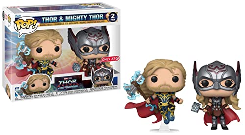 Funko POP! Marvel: Thor Love & Thunder - 2 Packung - Thor & Mighty Thor - Thor: Love And Thunder - Vinyl-Sammelfigur - Geschenkidee - Offizielle Handelswaren - Spielzeug Für Kinder Und Erwachsene von Funko