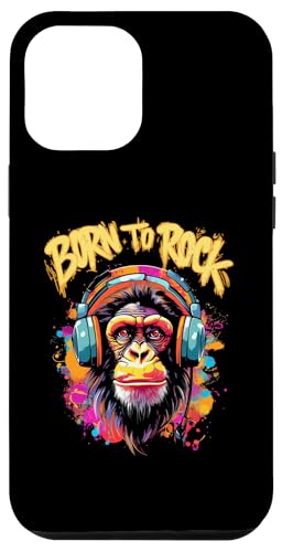 Hülle für iPhone 12 Pro Max Coole Monkey Musik Kopfhörer Bunt Tiermotiv Art Funn von Funny Animal Musik Kopfhörer Bunt