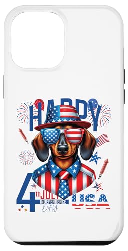 Hülle für iPhone 12 Pro Max 4. Juli Dackel Hund Patriotischer Hut American von Funny Animals 4th Of July Patriotic