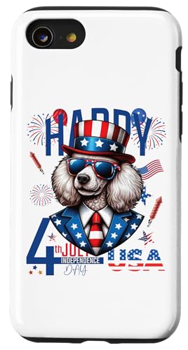 Hülle für iPhone SE (2020) / 7 / 8 4. Juli Pudel Hund Patriotischer Hut American von Funny Animals 4th Of July Patriotic