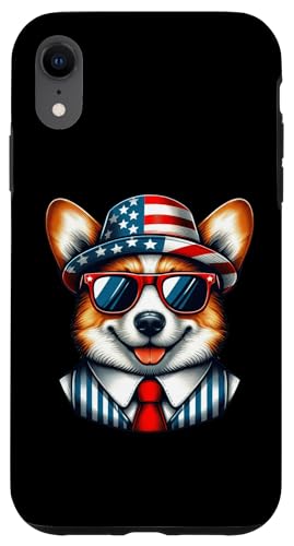 Hülle für iPhone XR 4. Juli Welsh Corgi Dog Patriotische Mütze Amerikanische Flagge von Funny Animals 4th Of July Patriotic