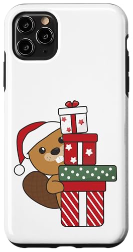 Hülle für iPhone 11 Pro Max Biber Frohe Weihnachten Winter Tiere Biber Weihnachten von Funny Animals For Kawaii Christmas