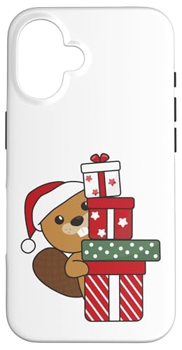 Hülle für iPhone 16 Biber Frohe Weihnachten Winter Tiere Biber Weihnachten von Funny Animals For Kawaii Christmas