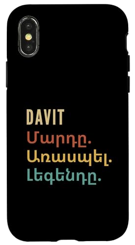 Hülle für iPhone X/XS Funny Armenian First Name Design - Davit von Funny Armenian First Name Designs for Men