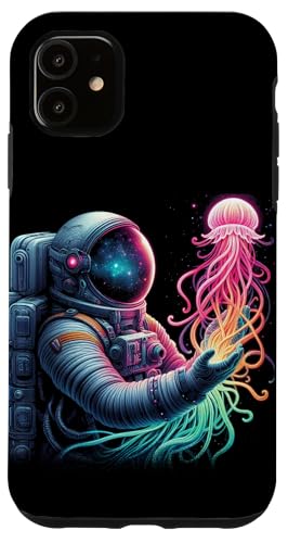 Hülle für iPhone 11 Astronaut Qualle Bunt Weltraum Witzig Astronomie von Funny Astronaut Space Apparel