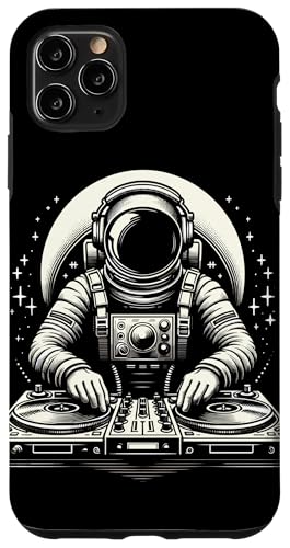 Hülle für iPhone 11 Pro Max Astronaut DJ Plattenspieler Weltraum Party EDM Elektro Musik von Funny Astronaut Space Apparel